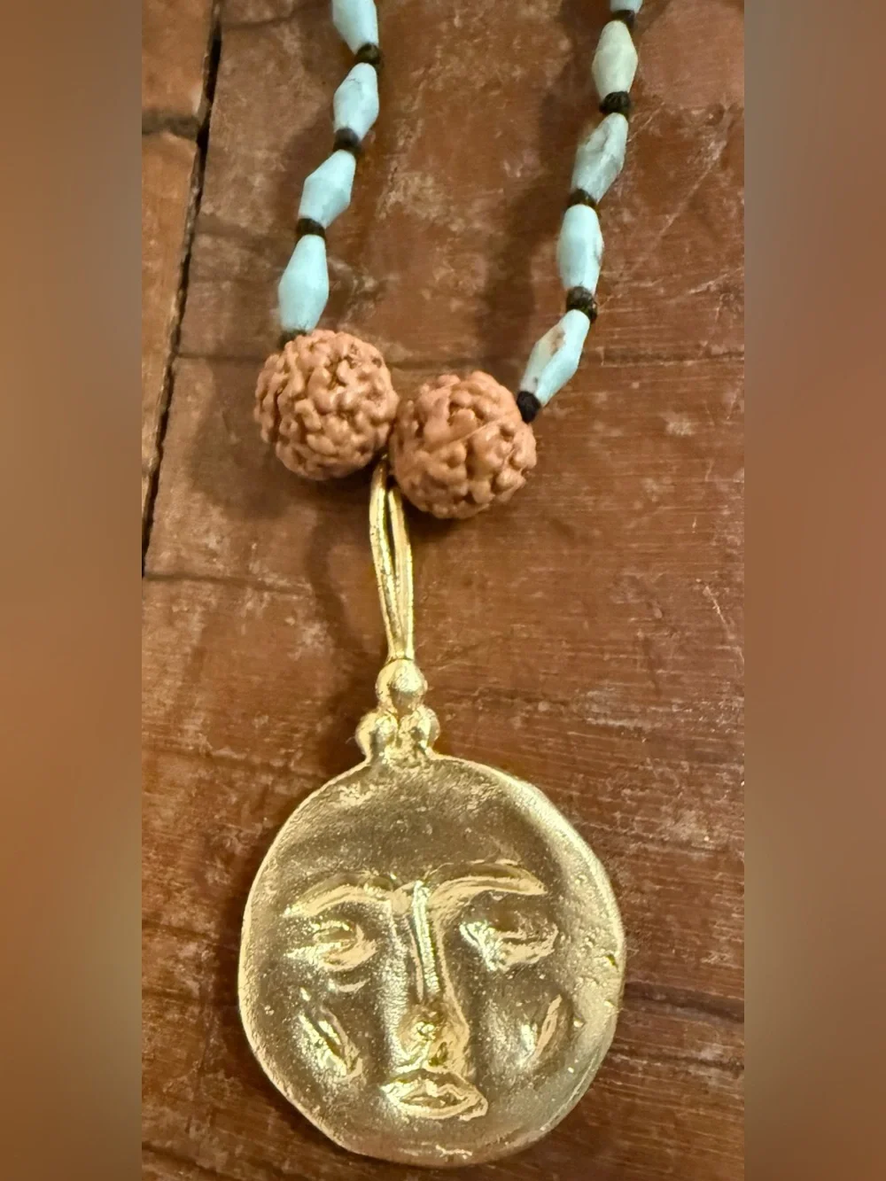 Cleopatra’s bling Rudraska Mala Necklace with Gold Pendant